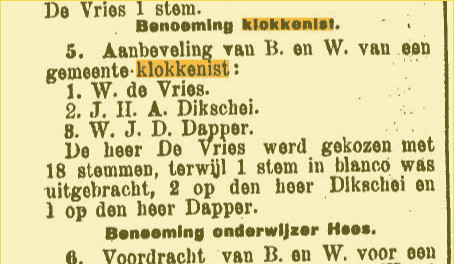 de Vries aanstelling